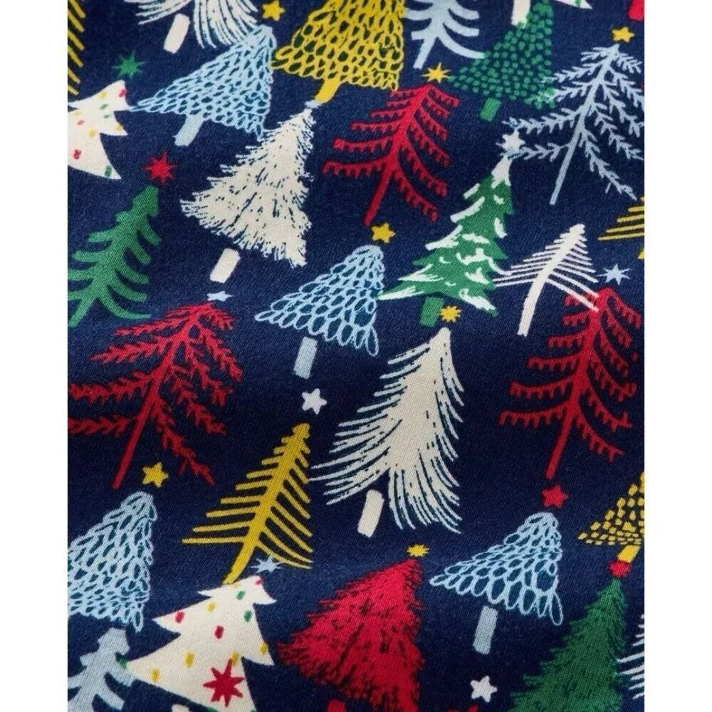 Hanna Andersson Holiday Long John Pajamas Set Winter Christmas Trees Toddler 2T
